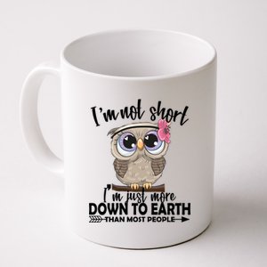 I'm Not Short I'm Just More Down To Earth Owl Coffee Mug