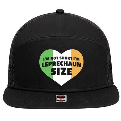 I'm Not Short I'm Leprechaun Size 7 Panel Mesh Trucker Snapback Hat