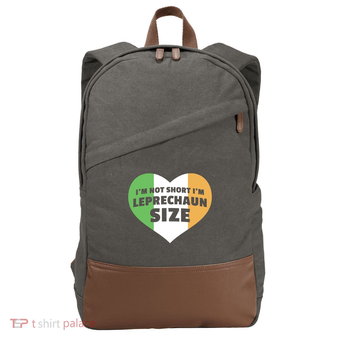 I'm Not Short I'm Leprechaun Size Cotton Canvas Backpack