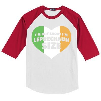 I'm Not Short I'm Leprechaun Size Kids Colorblock Raglan Jersey