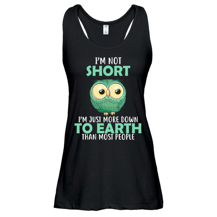 I'm Not Short Just Down To Earth Ladies Essential Flowy Tank