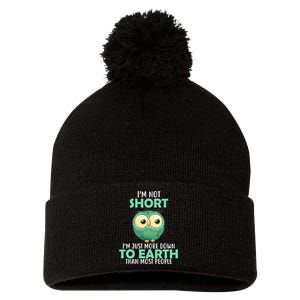 I'm Not Short Just Down To Earth Pom Pom 12in Knit Beanie