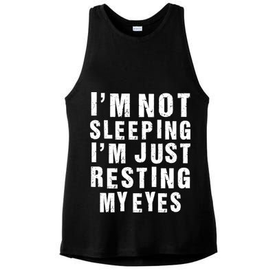 I'm Not Sleeping Just Resting My Eyes Ladies PosiCharge Tri-Blend Wicking Tank