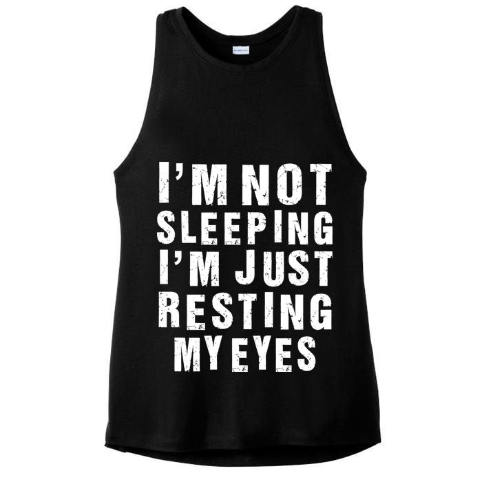 I'm Not Sleeping Just Resting My Eyes Ladies PosiCharge Tri-Blend Wicking Tank