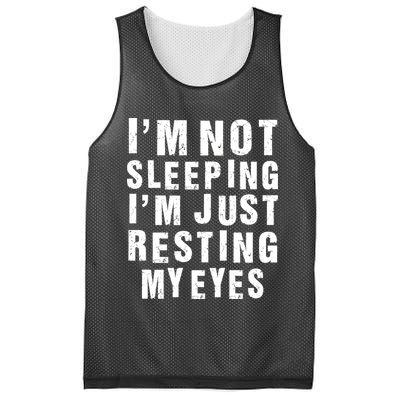I'm Not Sleeping Just Resting My Eyes Mesh Reversible Basketball Jersey Tank