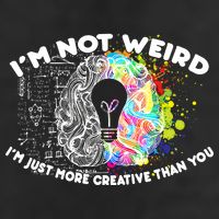I'm Not Weird I'm Just More Creative Than You 7 Panel Mesh Trucker Snapback Hat