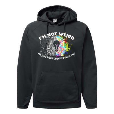 I'm Not Weird I'm Just More Creative Than You Performance Fleece Hoodie