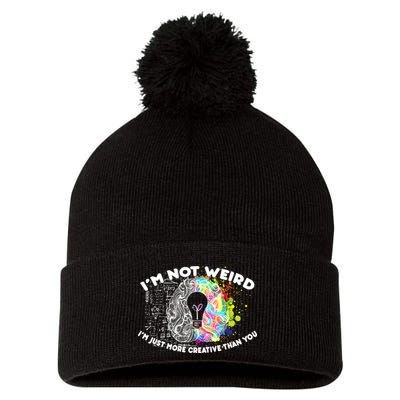 I'm Not Weird I'm Just More Creative Than You Pom Pom 12in Knit Beanie