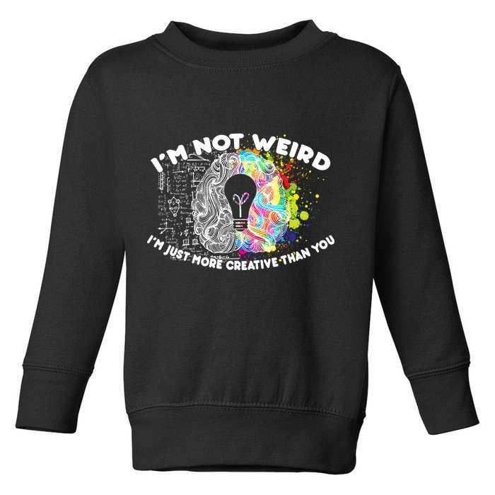 I'm Not Weird I'm Just More Creative Than You Toddler Sweatshirt