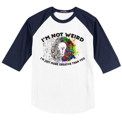 I'm Not Weird I'm Just More Creative Than You Baseball Sleeve Shirt