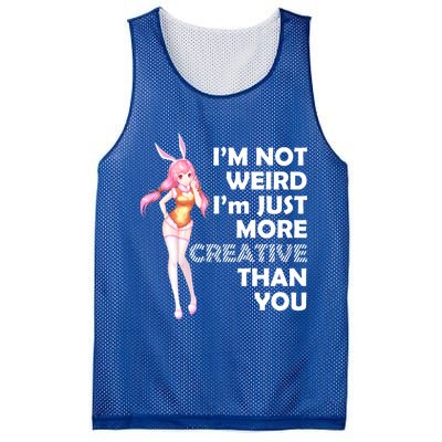 I'm Not Weird I'm Just More Creative Than You Anime Girl Mesh Reversible Basketball Jersey Tank