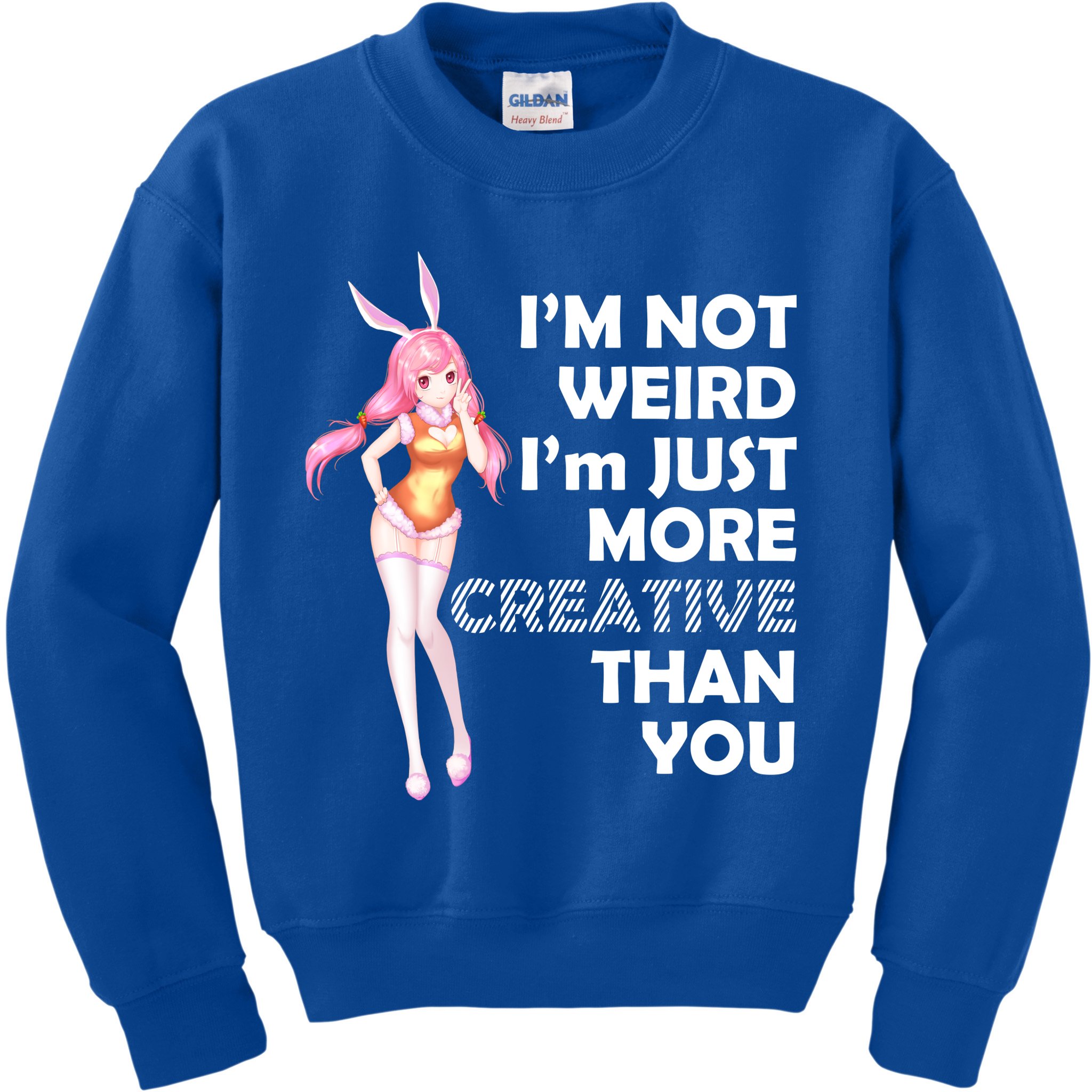 I'm Not Weird I'm Just More Creative Than You Anime Girl Kids Sweatshirt