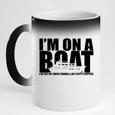 I'm On A Boat Funny Cruise Vacation 11oz Black Color Changing Mug