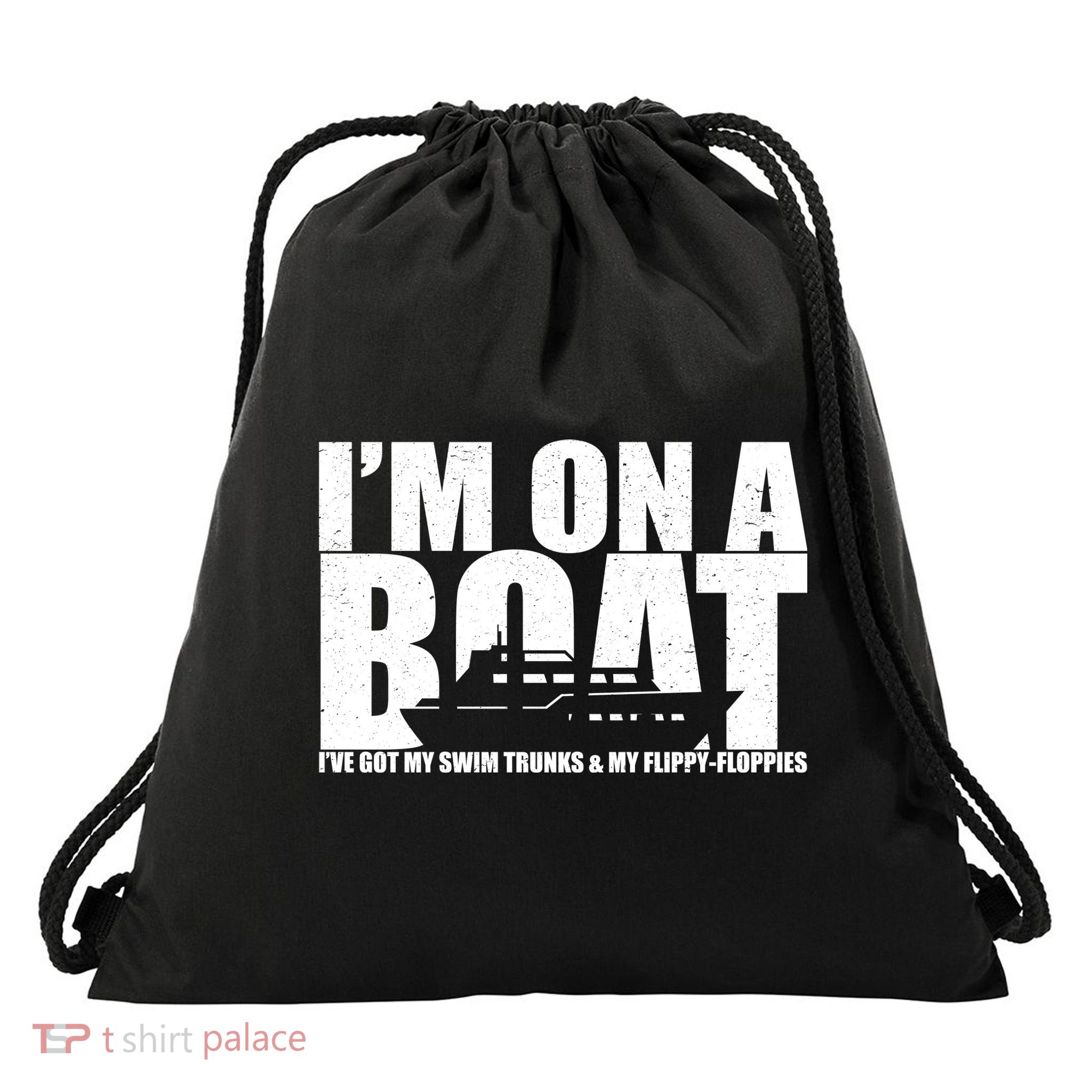 I'm On A Boat Funny Cruise Vacation Drawstring Bag