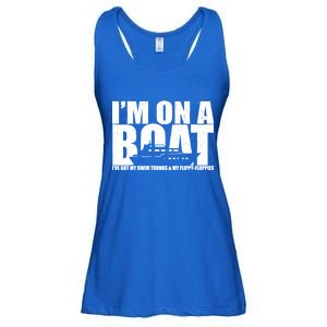 I'm On A Boat Funny Cruise Vacation Ladies Essential Flowy Tank