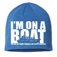 I'm On A Boat Funny Cruise Vacation Sustainable Beanie