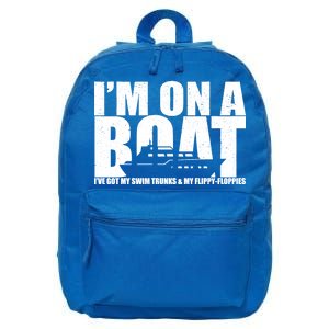 I'm On A Boat Funny Cruise Vacation 16 in Basic Backpack