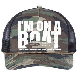 I'm On A Boat Funny Cruise Vacation Retro Rope Trucker Hat Cap