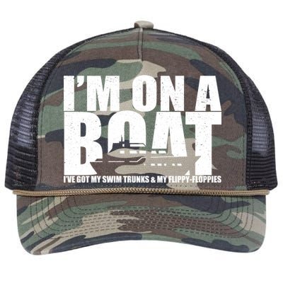 I'm On A Boat Funny Cruise Vacation Retro Rope Trucker Hat Cap