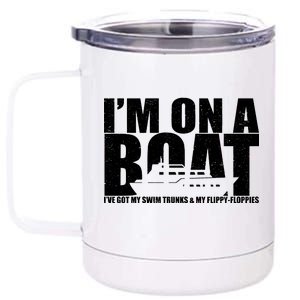 I'm On A Boat Funny Cruise Vacation 12 oz Stainless Steel Tumbler Cup