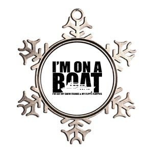 I'm On A Boat Funny Cruise Vacation Metallic Star Ornament