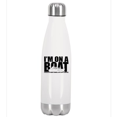 I'm On A Boat Funny Cruise Vacation Stainless Steel Insulated Water Bottle