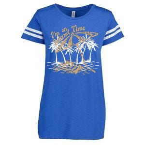 I'm On Island Time Enza Ladies Jersey Football T-Shirt