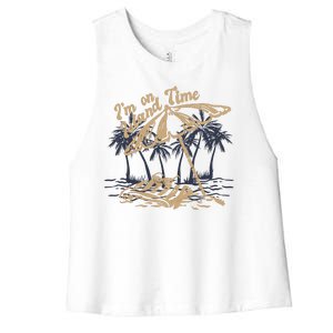 I'm On Island Time Women's Racerback Cropped Tank