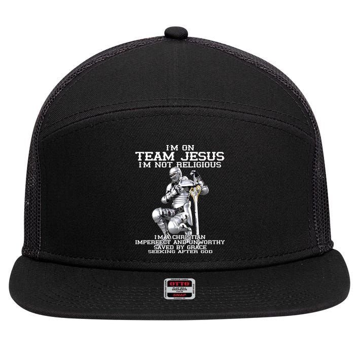 I'm On Team Jesus 7 Panel Mesh Trucker Snapback Hat