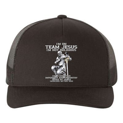 I'm On Team Jesus Yupoong Adult 5-Panel Trucker Hat