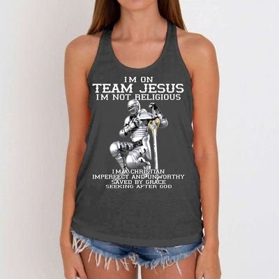 I'm On Team Jesus Women's Knotted Racerback Tank