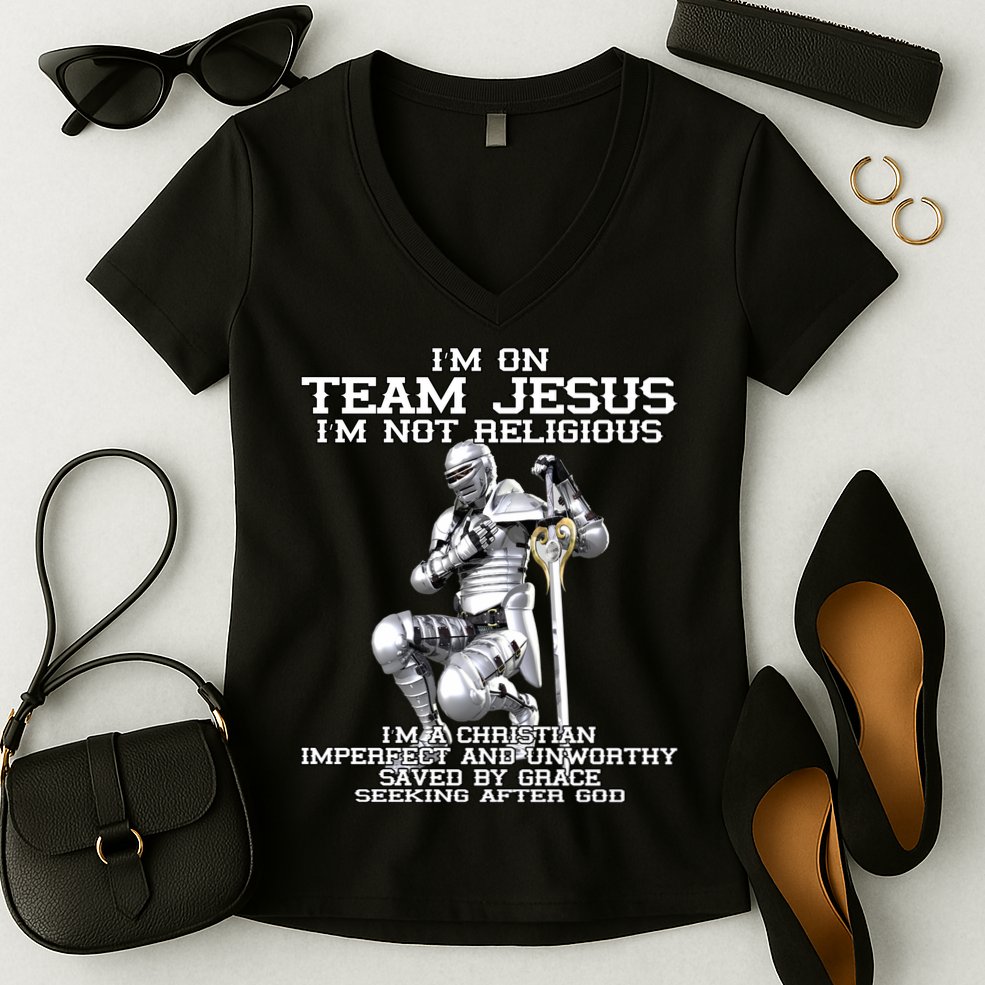 I'm On Team Jesus Women's V-Neck T-Shirt