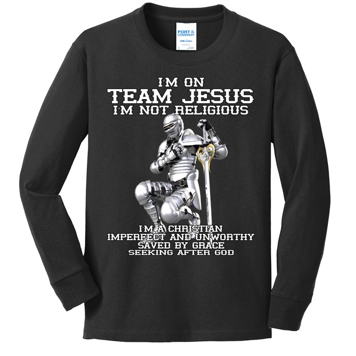 I'm On Team Jesus Kids Long Sleeve Shirt