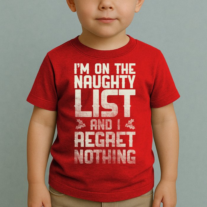 I'm On the Naughty List and I Regret Nothing  Toddler T-Shirt