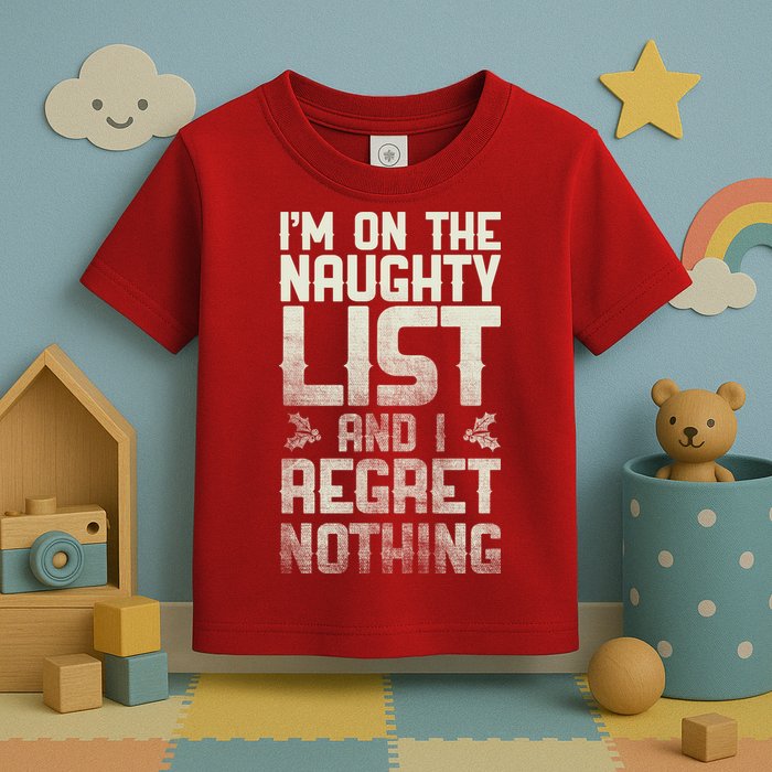 I'm On the Naughty List and I Regret Nothing  Toddler T-Shirt