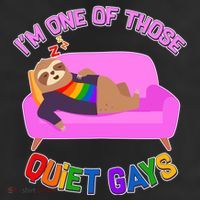 I'm One Of Those Quiet Gays Sloth 7 Panel Mesh Trucker Snapback Hat