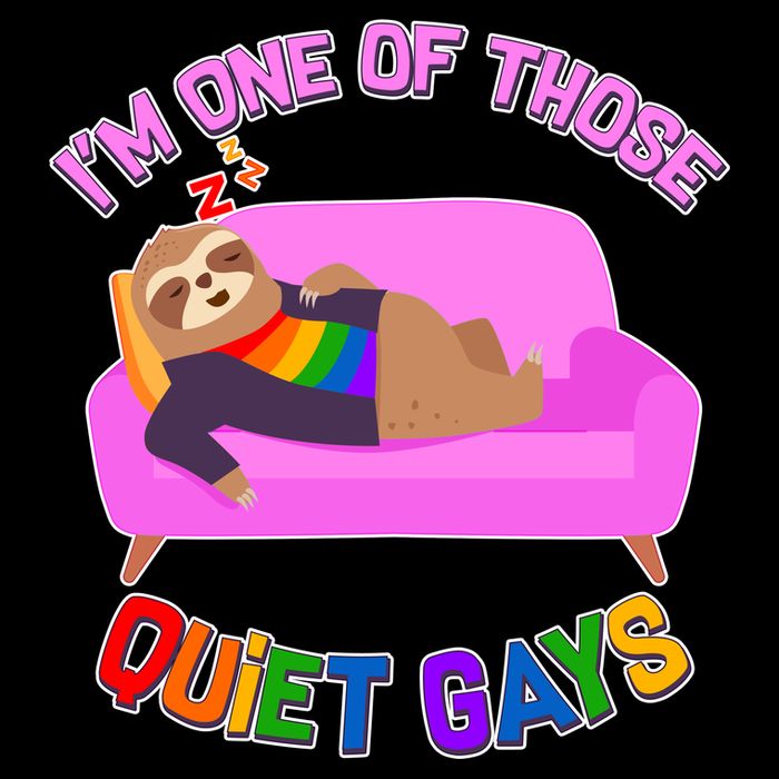 I'm One Of Those Quiet Gays Sloth Flexfit Unipanel Trucker Cap