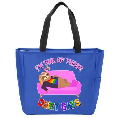I'm One Of Those Quiet Gays Sloth Zip Tote Bag