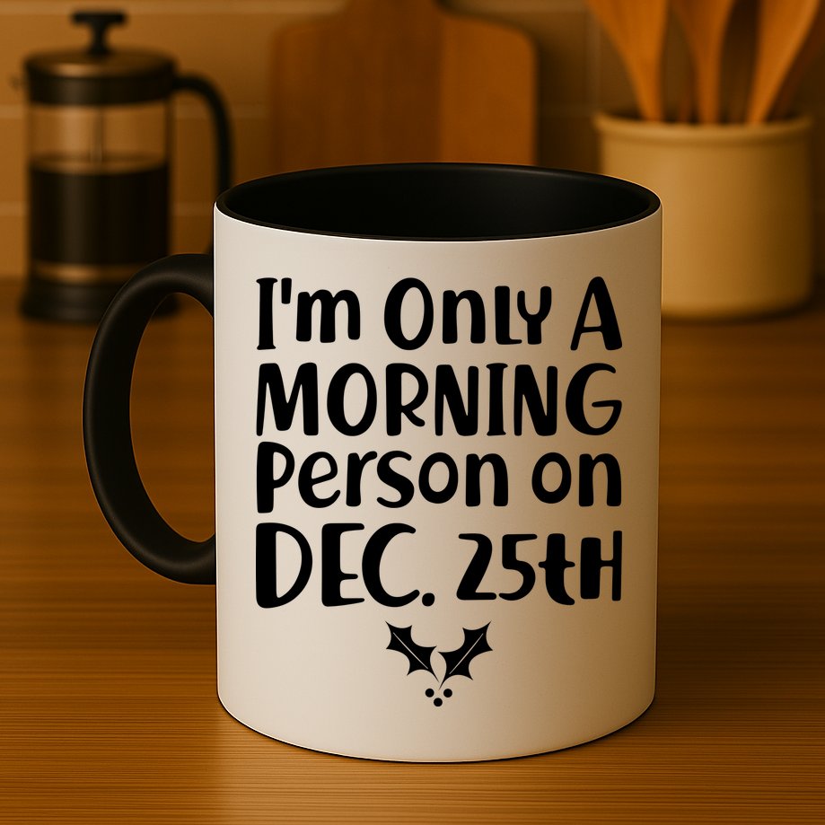 I'm Only A Morning Person on Dec 25th Christmas Mug