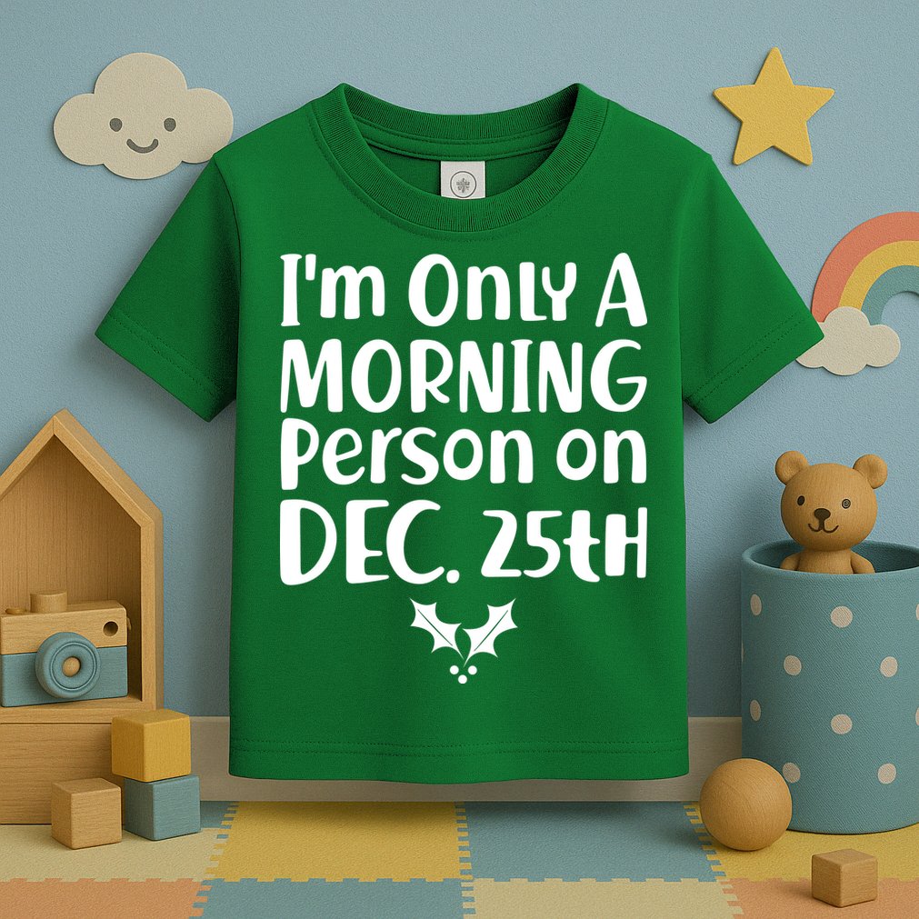 I'm Only A Morning Person on Dec 25th Christmas Toddler T-Shirt