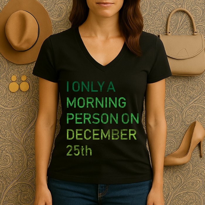 I'm Only A Morning Person On December 25 Women's V-Neck T-Shirt