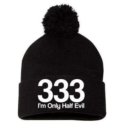 I'm Only Half Evil Pom Pom 12in Knit Beanie
