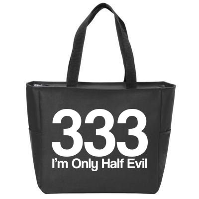 I'm Only Half Evil Zip Tote Bag