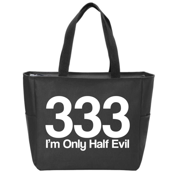 I'm Only Half Evil Zip Tote Bag