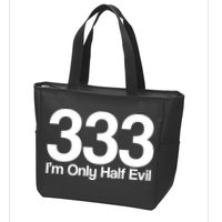 I'm Only Half Evil Zip Tote Bag