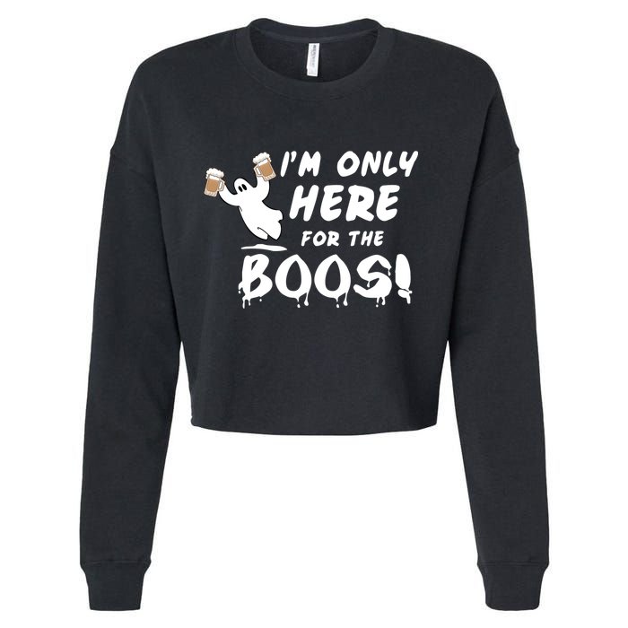 I'm Only here For The Boos! Ghost Cropped Pullover Crew
