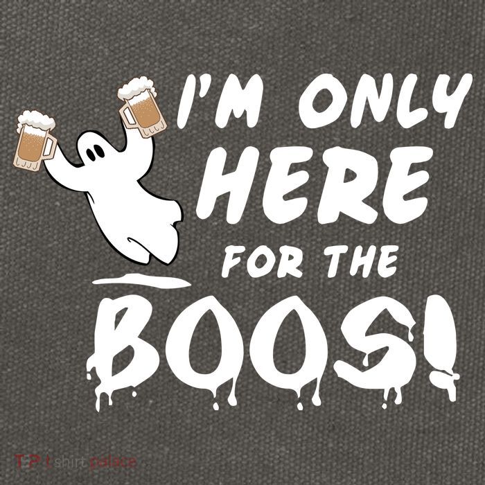 I'm Only here For The Boos! Ghost Cotton Canvas Backpack