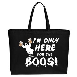 I'm Only here For The Boos! Ghost Cotton Canvas Jumbo Tote