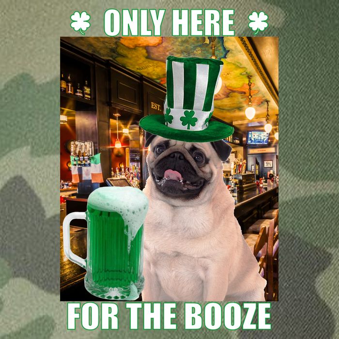 I'm Only Here for the Booze Beer Pug St. Patrick's Day Legacy Tie Dye Trucker Hat