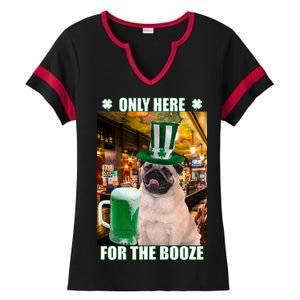 I'm Only Here for the Booze Beer Pug St. Patrick's Day Ladies Halftime Notch Neck Tee